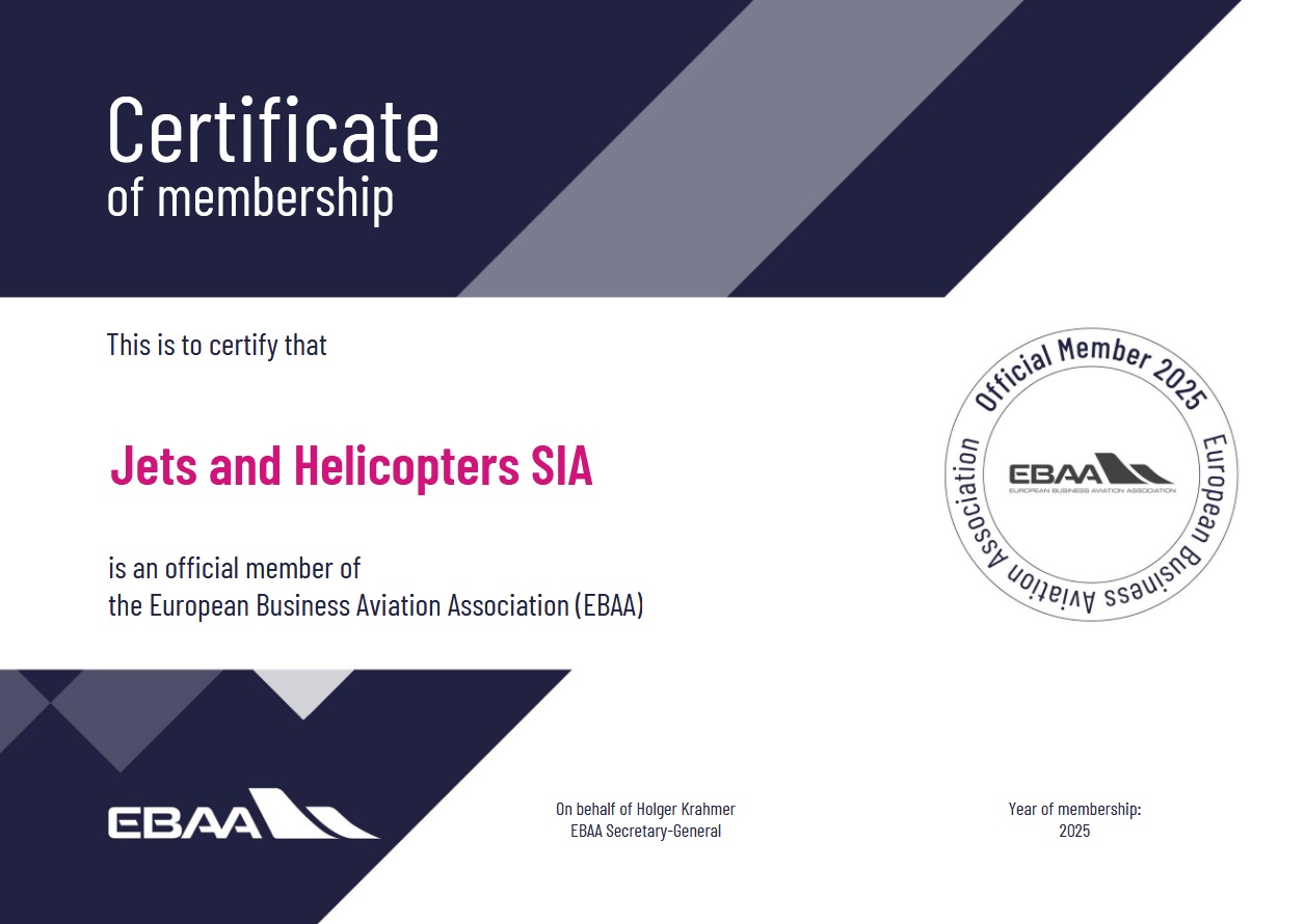 certificate jets and helicopters