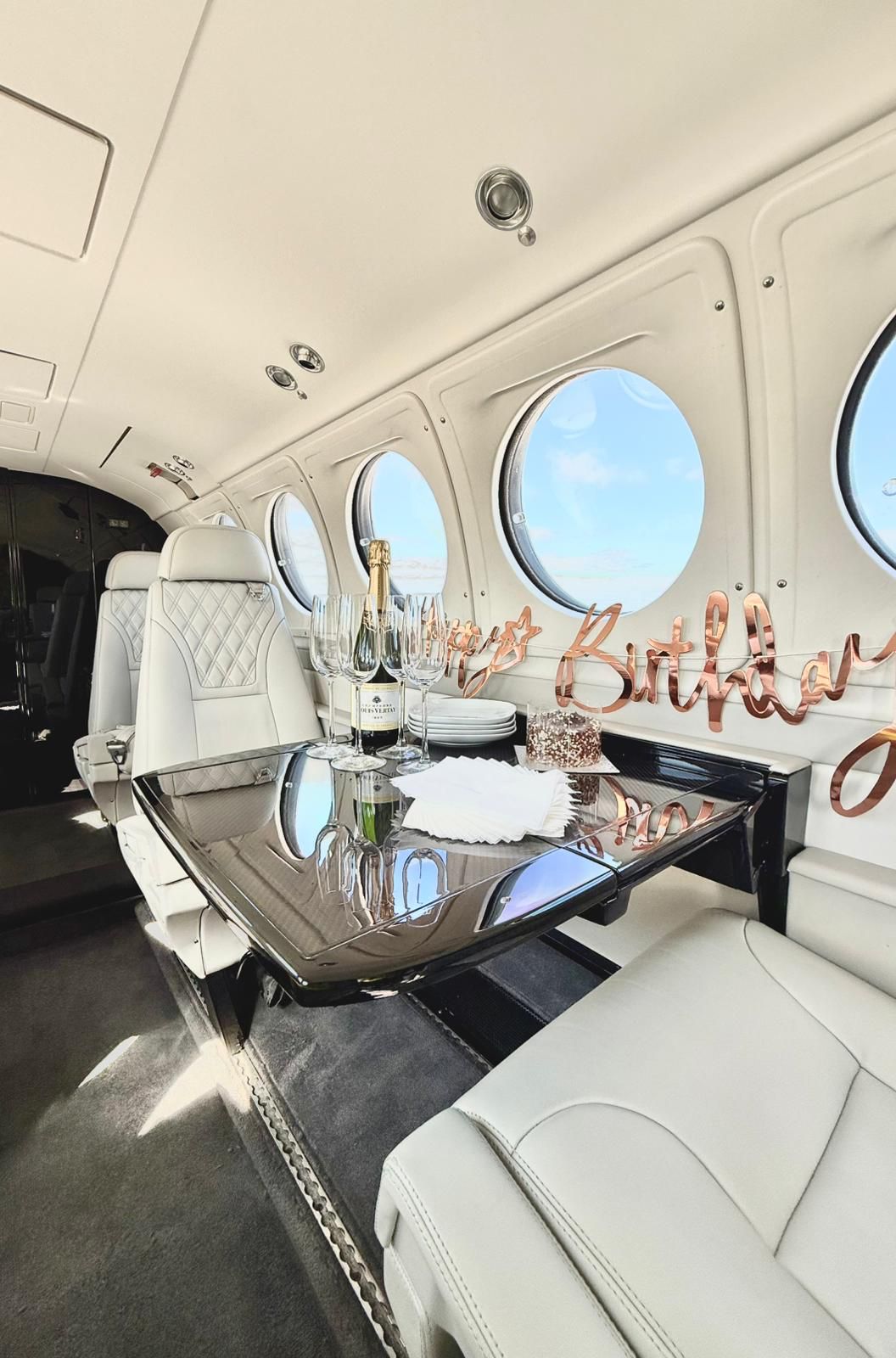 celebrate birthday on private jet